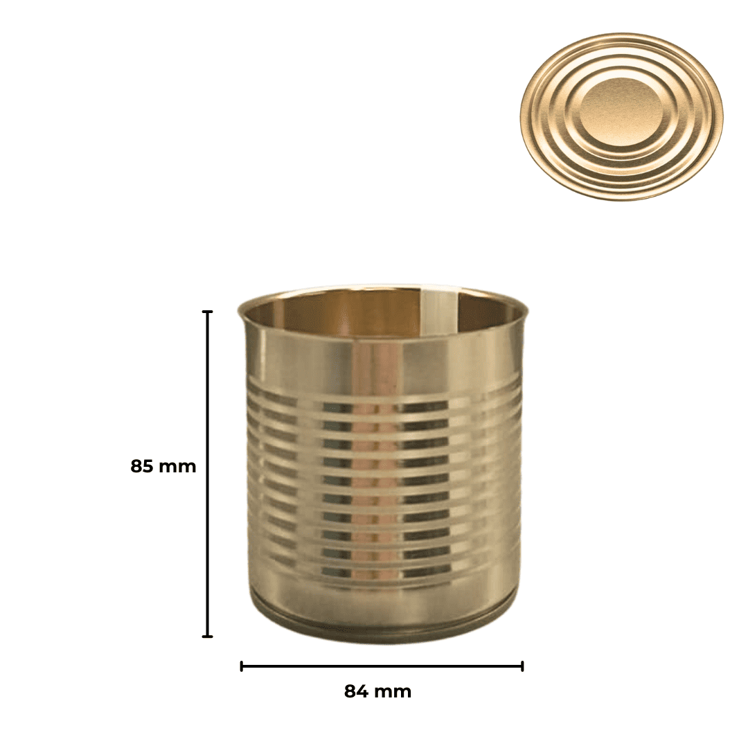 Sarkap 84x85 Als Laklı Kapaklı Konserve Kutusu Boğumlu  Kapak - Kordonlu  Gold