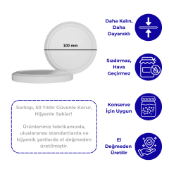 Sarkap 100 mm Kavanoz Kapağı Beyaz