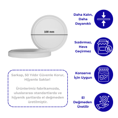 Sarkap 100 mm Kavanoz Kapağı Beyaz