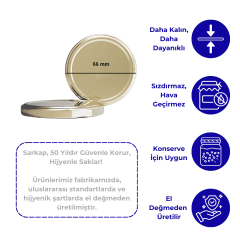 Sarkap 66 mm Kavanoz Kapağı Gold