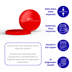 Sarkap 82 mm Kavanoz Kapağı Kırmızı