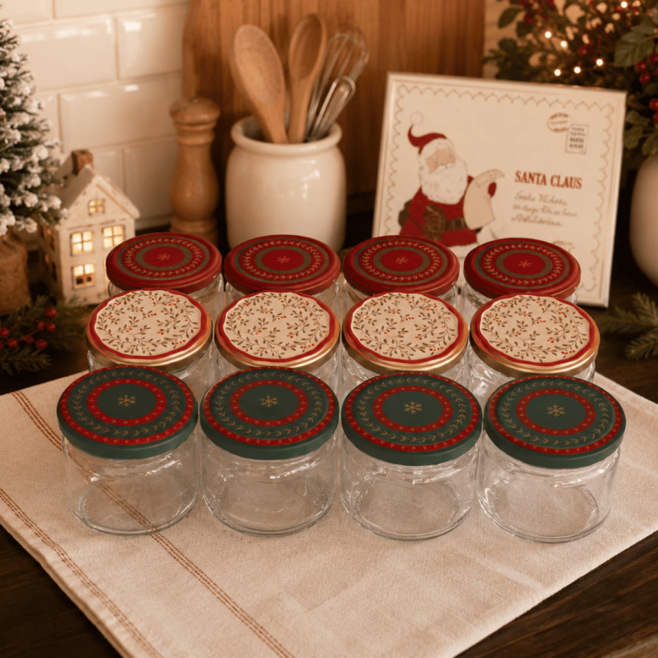 Sarkap Home 12'li 300 ml Kapaklı Kavanoz Seti WinterSerie