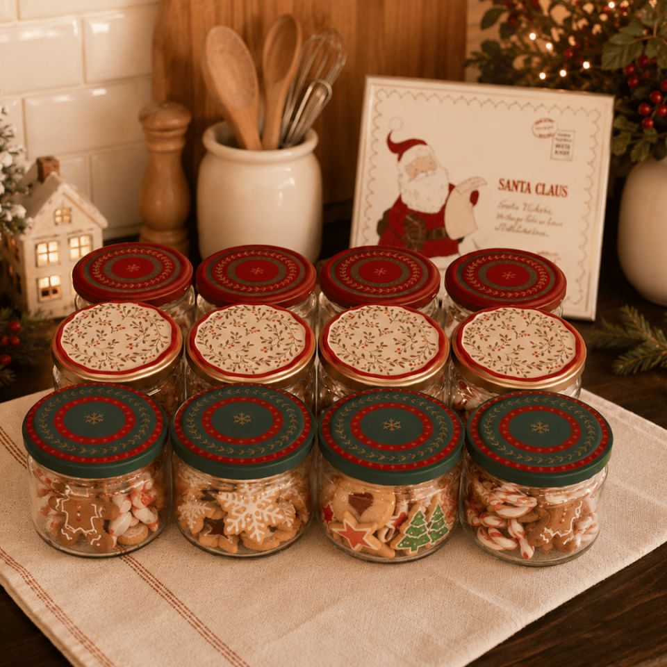 Sarkap Home 12'li 300 ml Kapaklı Kavanoz Seti WinterSerie
