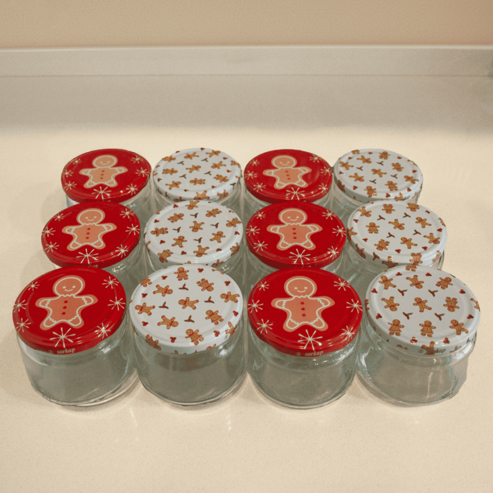 Sarkap Home 12'li 300 ml Kapaklı Kavanoz Seti GingerBread