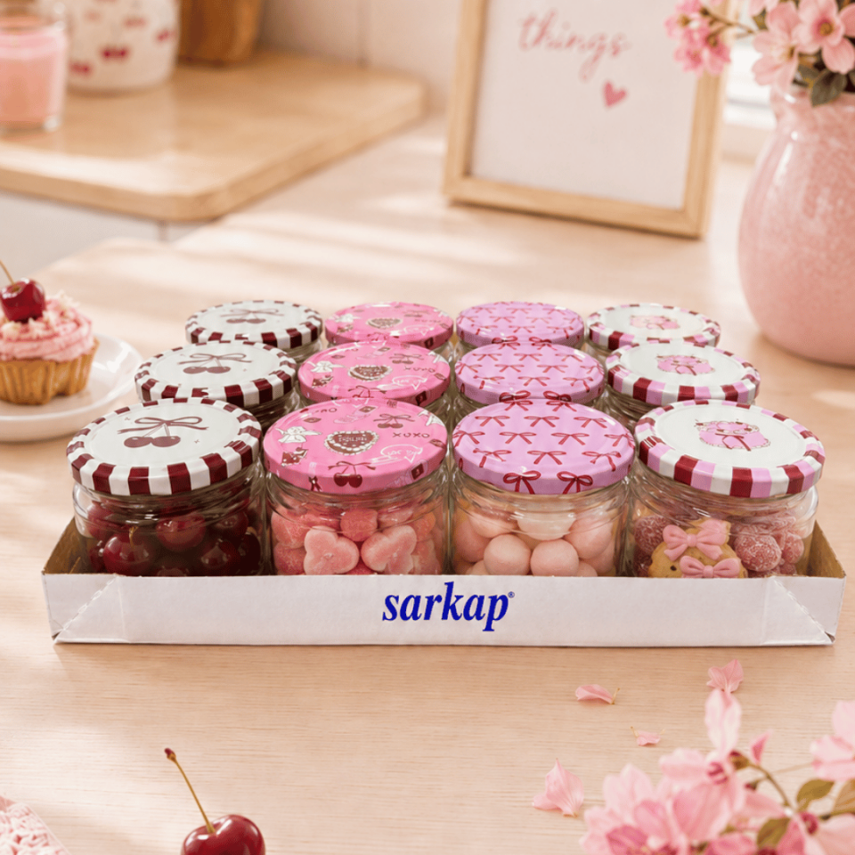 Sarkap Home 12'li 300 ml Kapaklı Kavanoz Seti LoveSeri