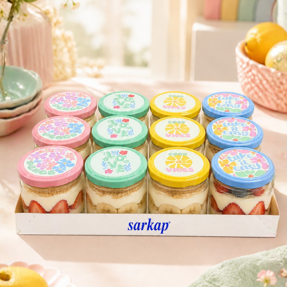 Sarkap Home 12'li 300 ml Kapaklı Kavanoz Seti VibesSeri