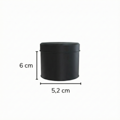 Sarkap 52x60 mm Metal Yuvarlak Kutu Mat Siyah