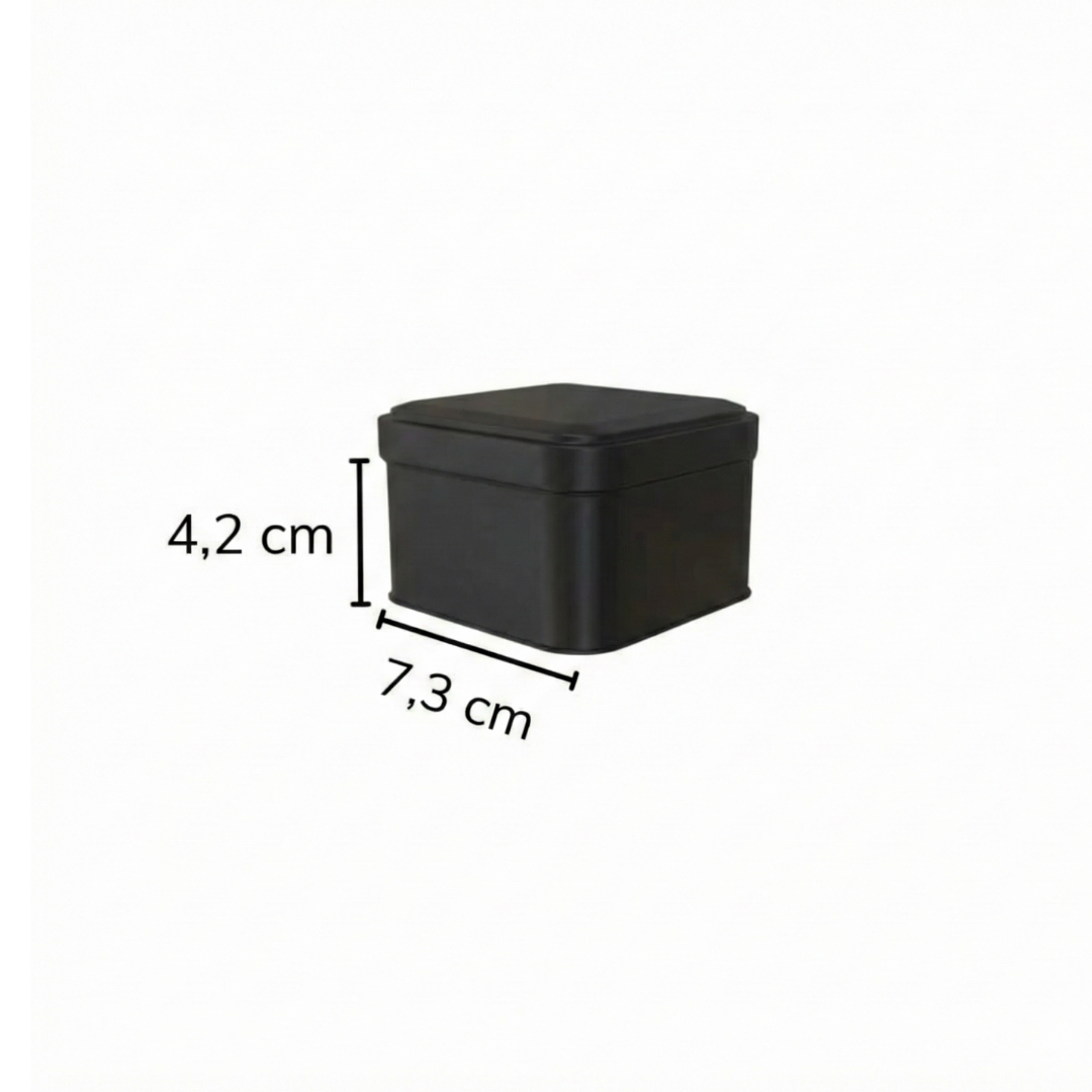 Sarkap 73x42 mm Metal Kare Kutu Mat Siyah