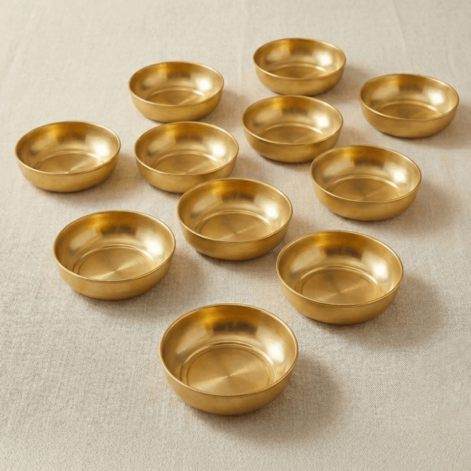 Sarkap Home 12'li Dondurmalık ve Çerezlik Seti - 10 cm Çap, 3.2 cm Yükseklik Gold
