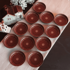 Sarkap Home 10 cm Çap, 3.2 cm Yükseklik 12'li Dondurmalık ve Çerezlik Seti BestWishesKırmızı