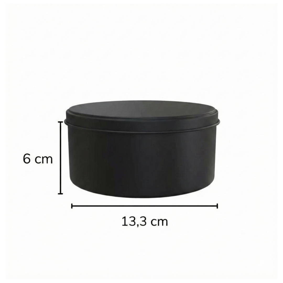 Sarkap 133x60 mm Metal Yuvarlak Kutu Mat Siyah