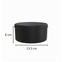 Sarkap 133x60 mm Metal Yuvarlak Kutu Mat Siyah