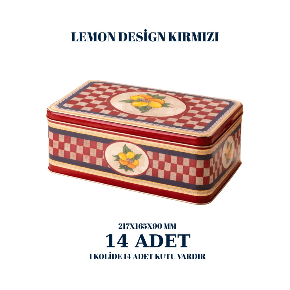 Sarkap 14'lü 217x165x90 mm Dekoratif Kutu DolceVitaKırmızı
