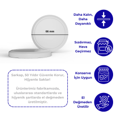 Sarkap 66 mm Kavanoz Kapağı Beyaz