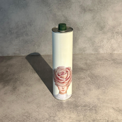 Sarkap Dekoratif 750 ml (0,75 L) Kapaklı Silindir Boş Zeytinyağı Tenekesi Pembegül