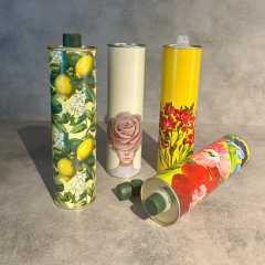 Sarkap Dekoratif 750 ml (0,75 L) Kapaklı Silindir Boş Zeytinyağı Tenekesi Pembegül