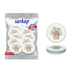 Hijyenik Paketli 10 Adet Kavanoz Kapağı Çiçek Desenler 82 mm Mavi Buket