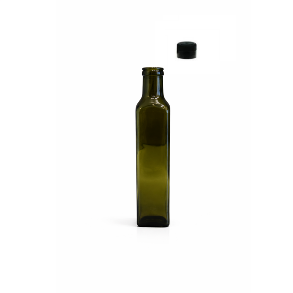 Sarkap 250 ml Marasca 3675 Adet Paletli Kapaklı Yeşil Cam Şişe Yağdanlık Akıtmasız