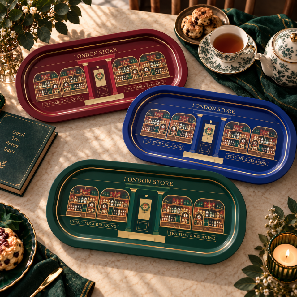 Sarkap Home 16x35 cm 3'lü Oval Sunumluk Tepsi Seti LondonStore