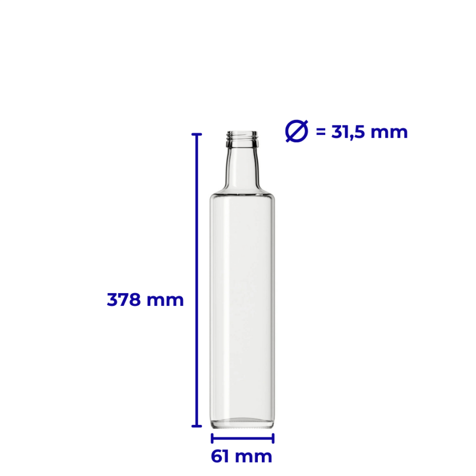 Sarkap 500 ml Dorika 2387'li Cam Zeytinyağı Şişesi Yağdanlık Akıtmasız Kapak
