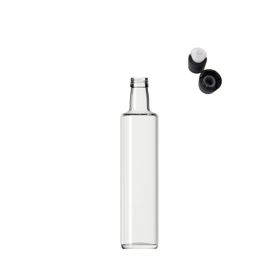 Sarkap 500 ml Dorika 2387'li Cam Zeytinyağı Şişesi Yağdanlık Akıtmalı Kapak