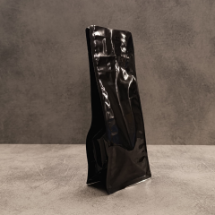 Sarkap Siyah Flat Bottom Kilitli Doypack 10x24,5cm