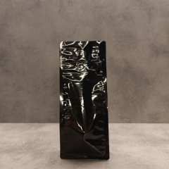 Sarkap Siyah Flat Bottom Kilitli Doypack 10x24,5cm