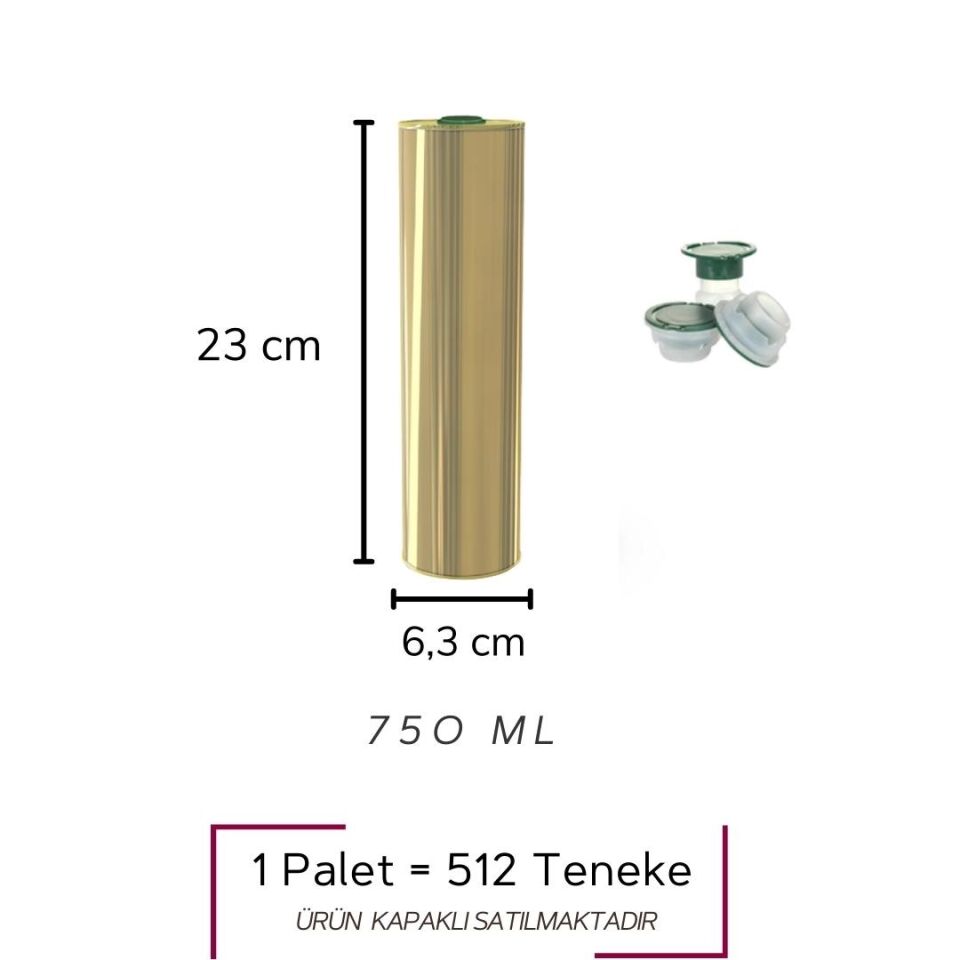 Sarkap 0,75 L 512'li Silindir Zeytinyağı Tenekesi