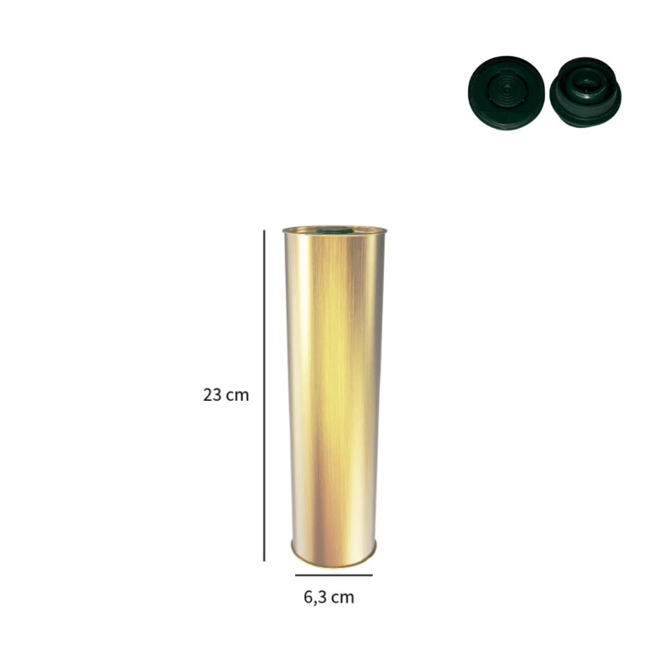 Sarkap 0,75 L 512'li Silindir Zeytinyağı Tenekesi Gold