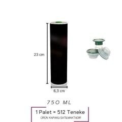 Sarkap 0,75 L (750 ml) 512 Adet Paletli Kapaklı Silindir Zeytinyağı Tenekesi Mat Siyah