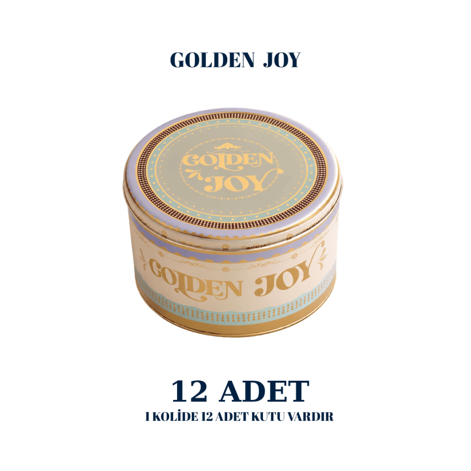 Sarkap 12'li Yuvarlak Metal Saklama Kutusu - 3,4 L 190x120 mm GoldenJoy