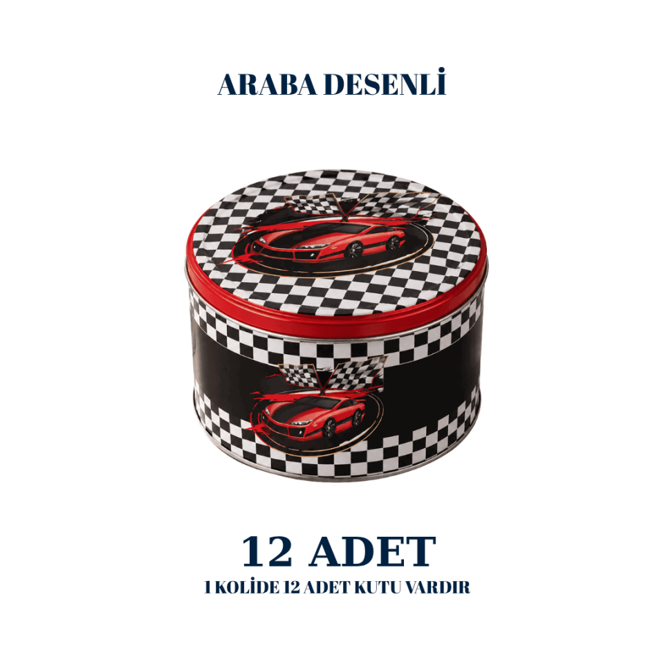 Sarkap 12'li Yuvarlak Metal Saklama Kutusu - 3,4 L 190x120 mm ArabaDesen