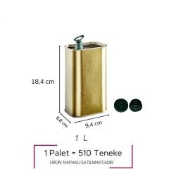 Sarkap 1 L (1000 ml) 510 Adet Paletli Kapaklı Zeytinyağı Tenekesi DobiKapak - BeyazYeşilZeytin