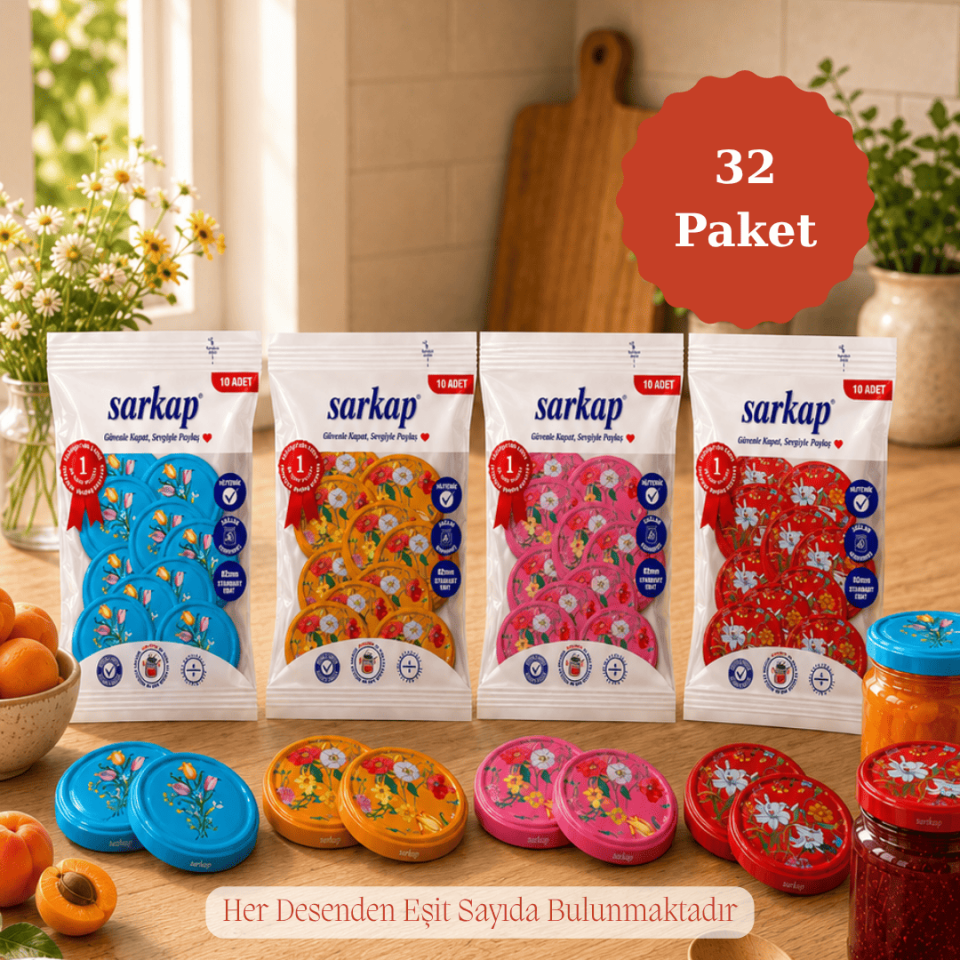 Hijyenik 82 mm Kapak 10lu Paket x 32 Adet ŞefSarı-DomatesSeri