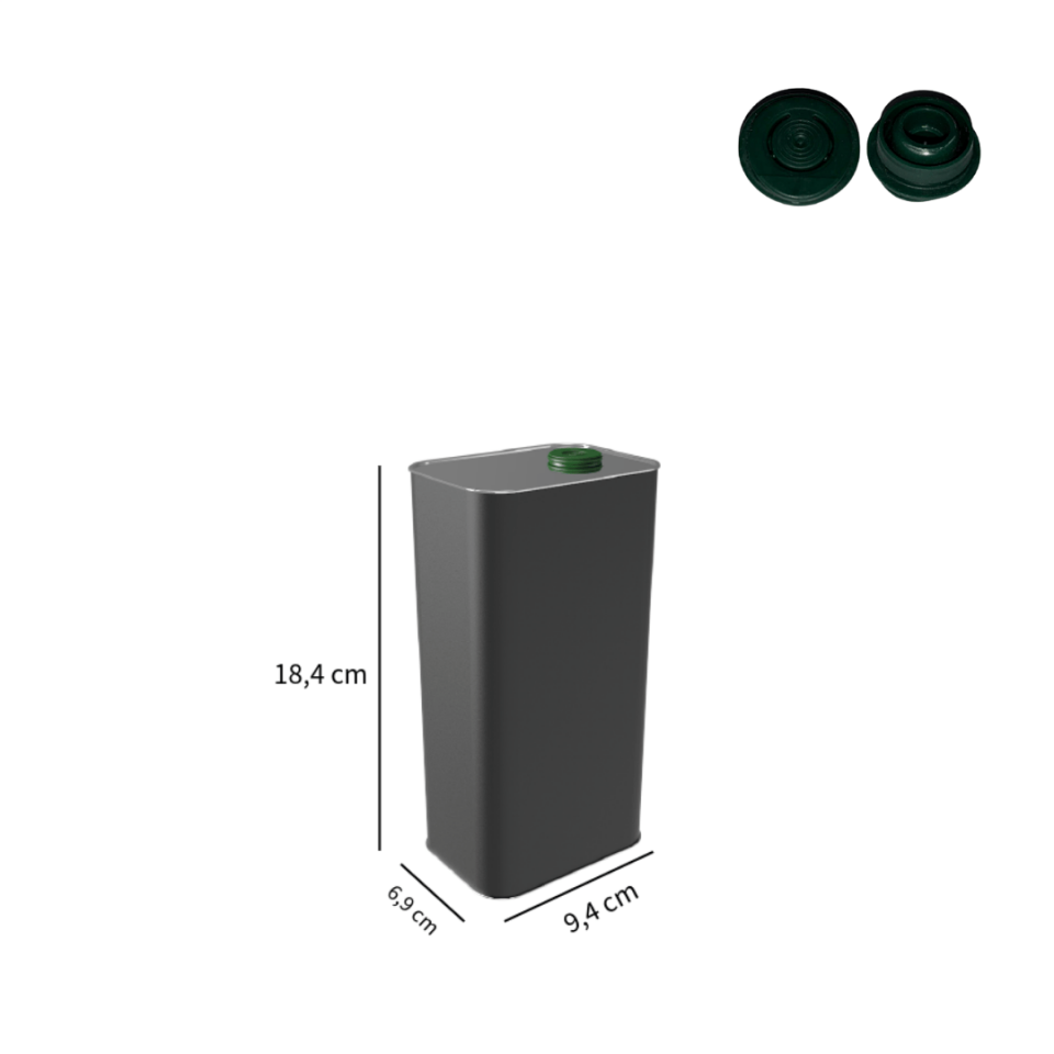 Sarkap 1 L (1000 ml) 510 Adet Paletli Kapaklı Zeytinyağı Tenekesi PratikKapak - Koyu Siyah