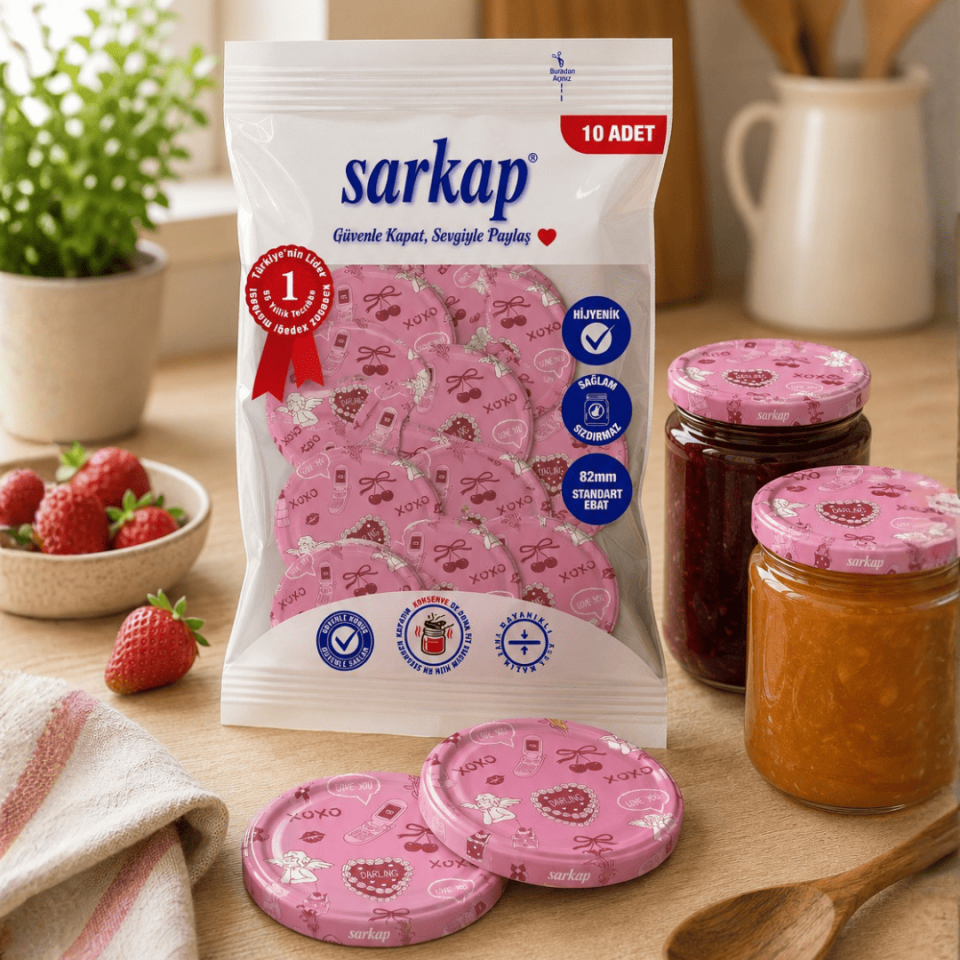 Hijyenik Paketli 10'lu 82 mm Kapak - Love Seri XOXO