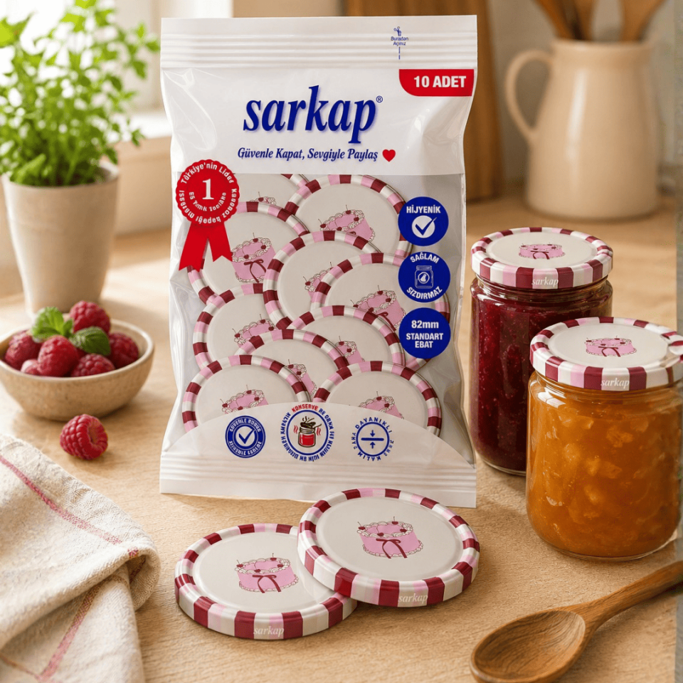 Hijyenik Paketli 10'lu 82 mm Kapak - Love Seri Cake