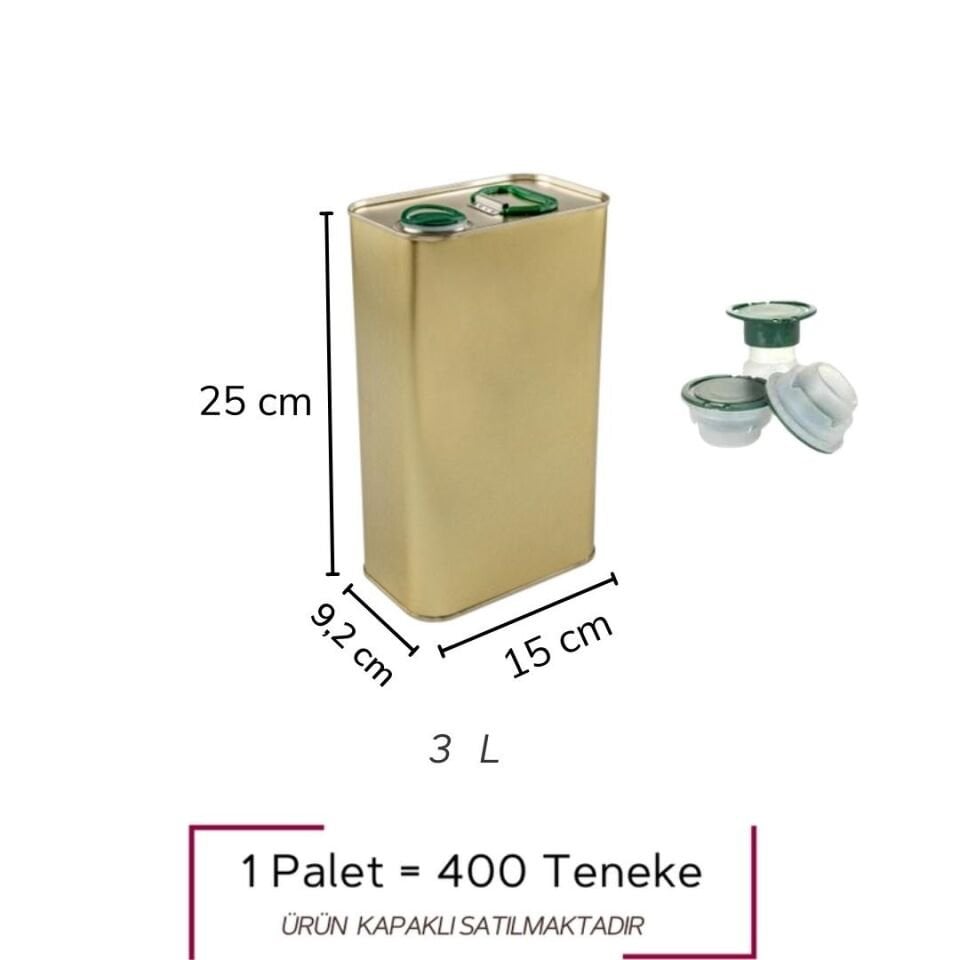 Sarkap 3 L Zeytinyağı Tenekesi - 400 Adet Paletli Gold