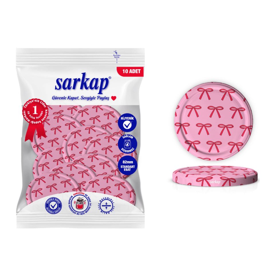 Hijyenik Paketli 10'lu 82 mm Kapak - Love Seri Bow