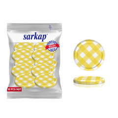 Hijyenik Paketli 10 adet Kavanoz Kapağı – Mat Ekose – 82 mm Sarı