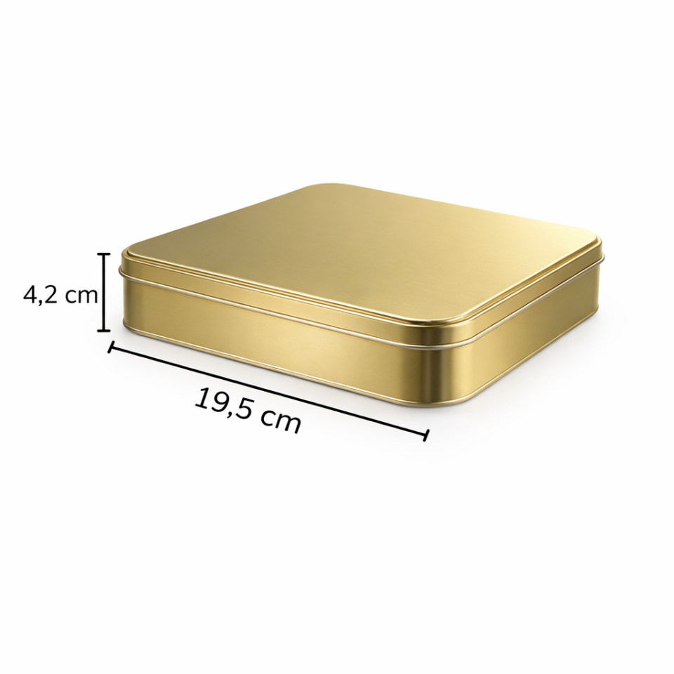 Sarkap 195x42 mm 12 Adet Kolili Metal Kare Kutu Gold