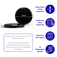 Sarkap 38 mm Kavanoz Kapağı Siyah