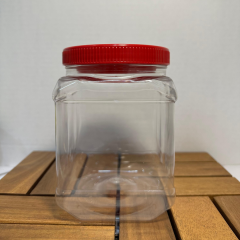 Sarkap 1500 ml Köşeli Pet Kavanoz Kırmızı