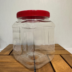 Sarkap 1500 ml Köşeli Pet Kavanoz Kırmızı