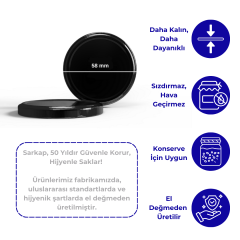 Sarkap 58 mm Kavanoz Kapağı Siyah