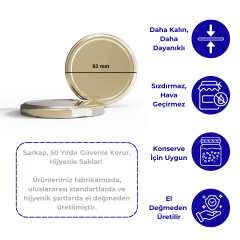 Sarkap 63 mm Kavanoz Kapağı Gold