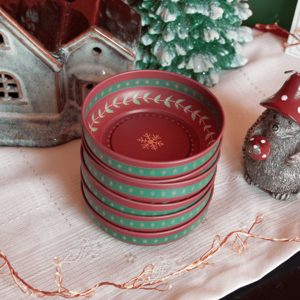 Sarkap Home 6'lı Dondurmalık ve Çerezlik Seti 10 cm Çap, 3.2 cm Yükseklik BordoWishes