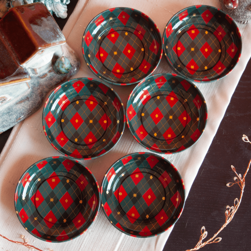 Sarkap Home 6'lı Dondurmalık ve Çerezlik Seti 10 cm Çap, 3.2 cm Yükseklik BaklavaGold