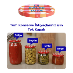 Hijyenik Paketli 10 Adet Kavanoz Kapağı 82 mm Dolce Vita Desenler LaDolceVitaEkose
