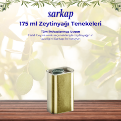 Sarkap 0,175 L (175 ml) Kapaklı Dekoratif Zeytinyağı Tenekesi Gold - Pratik Kapaklı